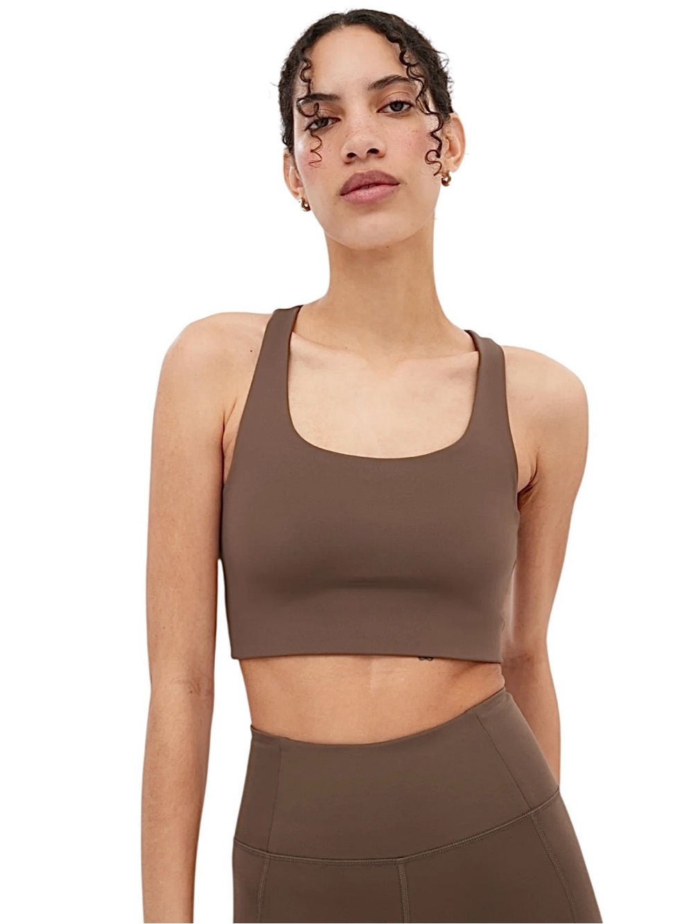 Girlfriend Collective Brown Paloma Racerback Sports Bra Small NWOT
